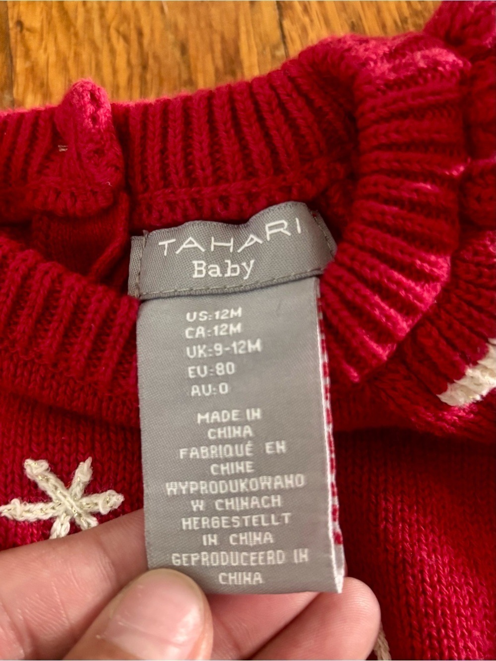 Tahari Baby 2 Piece Holiday Babydoll Top & Knit Sweater Set 12M - Picture 3 of 12